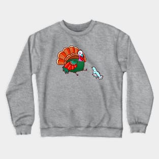 Turkey and Pigeon Happy Thanksgiviing Crewneck Sweatshirt